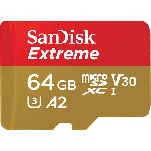 SanDisk Extreme 64GB microSD Memory Card V30 (170MB/s)